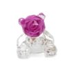 Décoration ours assis transparent avec une rose