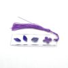 Petit marque page transparent et avec ses fleurs violettes et son pompon – Image 3