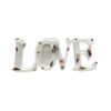 Déco Love transparent avec ses coquillages fond blanc